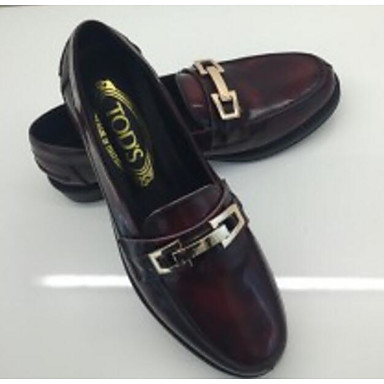 Women's Shoes Nappa Leather Spring / Fall Comfort Loafers & Slip-Ons Flat Heel Burgundy Women's Shoes Nappa Leather Spring / Fall Comfort Loafers & Slip-Ons Flat Heel Burgundy