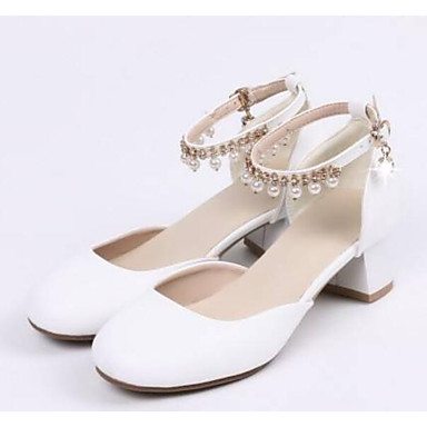 Women's Shoes PU(Polyurethane) Spring Comfort Heels Chunky Heel White / Pink Women's Shoes PU(Polyurethane) Spring Comfort Heels Chunky Heel White / Pink
