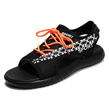 Men's Shoes Mesh Fall Comfort Sandals White / Black Men's Shoes Mesh Fall Comfort Sandals White / Black