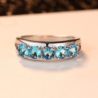 Women s Turquoise  Crystal Cubic Zirconia Layered Band Ring  