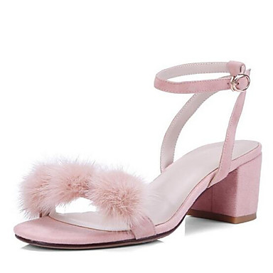Women's Shoes Nappa Leather Summer Comfort Sandals Chunky Heel Black / Pink / Almond Women's Shoes Nappa Leather Summer Comfort Sandals Chunky Heel Black / Pink / Almond