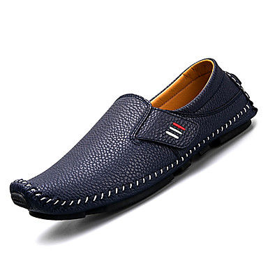 Men's Shoes Nappa Leather Fall Moccasin Loafers & Slip-Ons White / Black / Blue Men's Shoes Nappa Leather Fall Moccasin Loafers & Slip-Ons White / Black / Blue