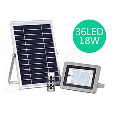 1pc 18w Solar Flood Light Remote Control Waterproof Outdoor Security