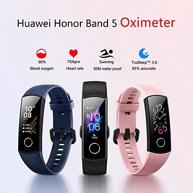 baratos Smartwatches-Huawei honor band 5 smart watch bt rastreador de fitness suporte notificar monitor de freqüência cardíaca esportes bluetooth smartwatch compatível iphone / samsung / lg / android phones