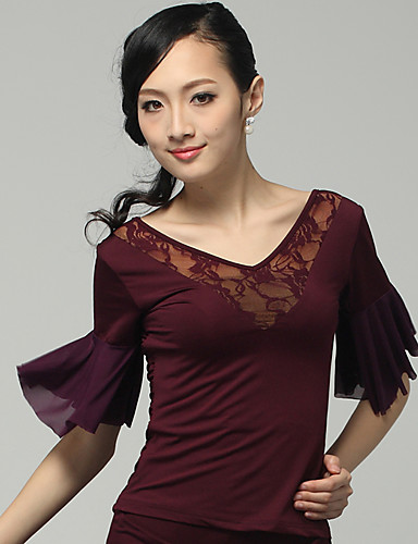 Dancewear Fashion Viscose With Lace Latin Dance Top for Ladies(More ...