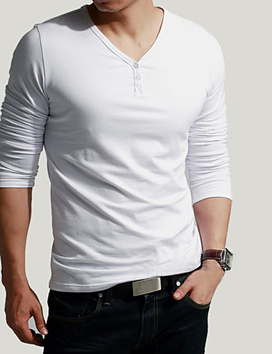 Men's Daily Sports T-shirt, Solid Long Sleeves 1109342 2018 – $8.99