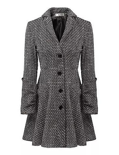 Women's Fashion Houndstooth Slim Long Tweed Coat 1952542 2017 â $19.99