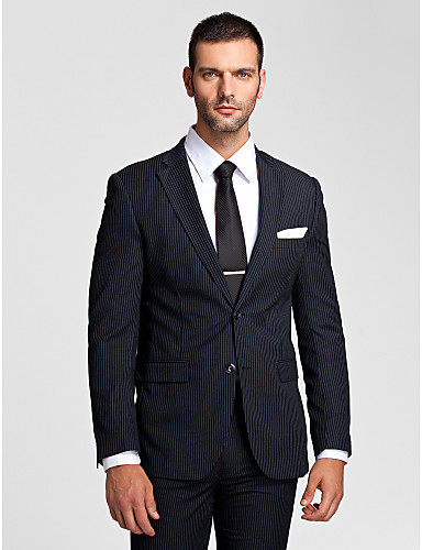 Suits Tailored Fit Notch Single Breasted Two-buttons Polyester 2 Pieces ...