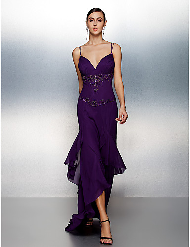 Formal Evening Dress - Grape Plus Sizes / Petite Sheath/Column ...