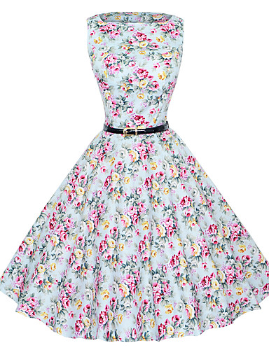 Women's Party Vintage Cotton Dress - Floral 3229555 2018 – $47.29