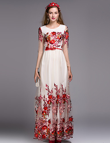 Women's Chinoiserie A Line Dress - Embroidered Maxi 5444753 2018 – $115.49